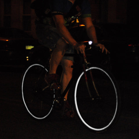 Black reflective wheel stripes for bicycles reflective back white.